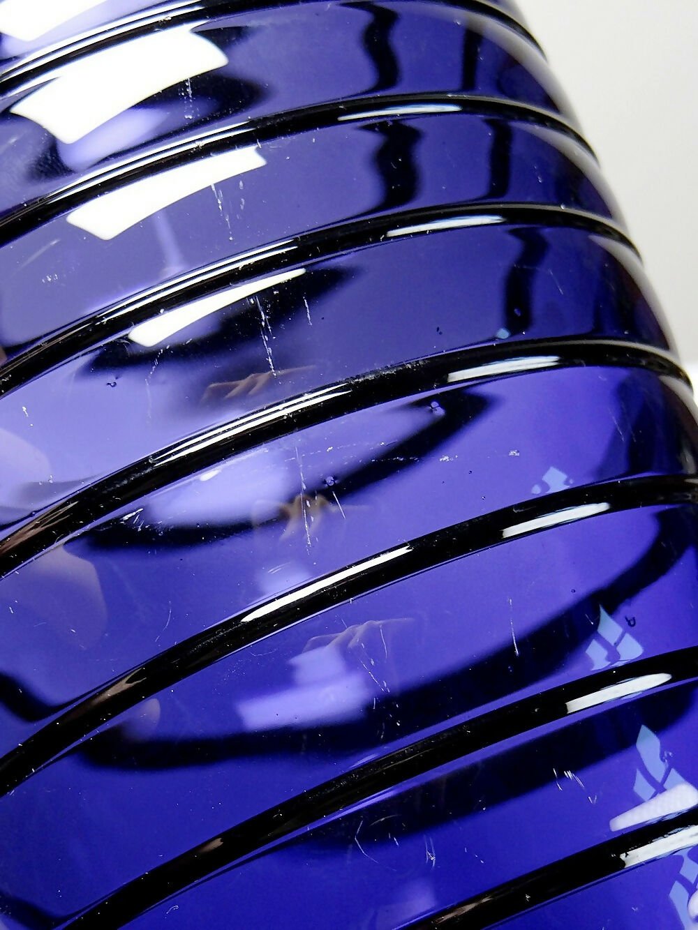 Haut vase obus verre de Murano violet bleu design vintage - Ethic Atelier