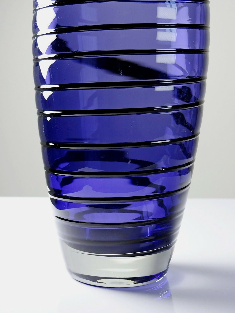 Haut vase obus verre de Murano violet bleu design vintage - Ethic Atelier