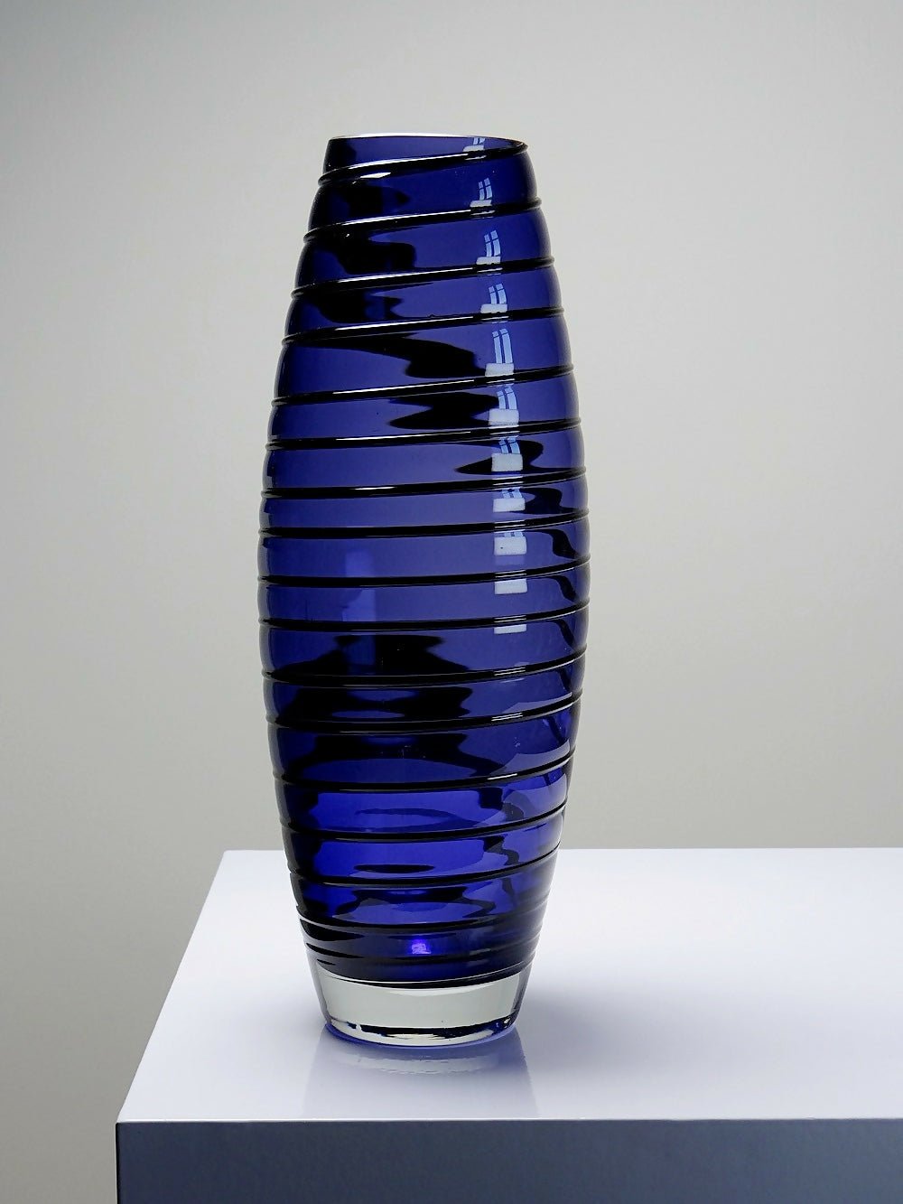 Haut vase obus verre de Murano violet bleu design vintage - Ethic Atelier