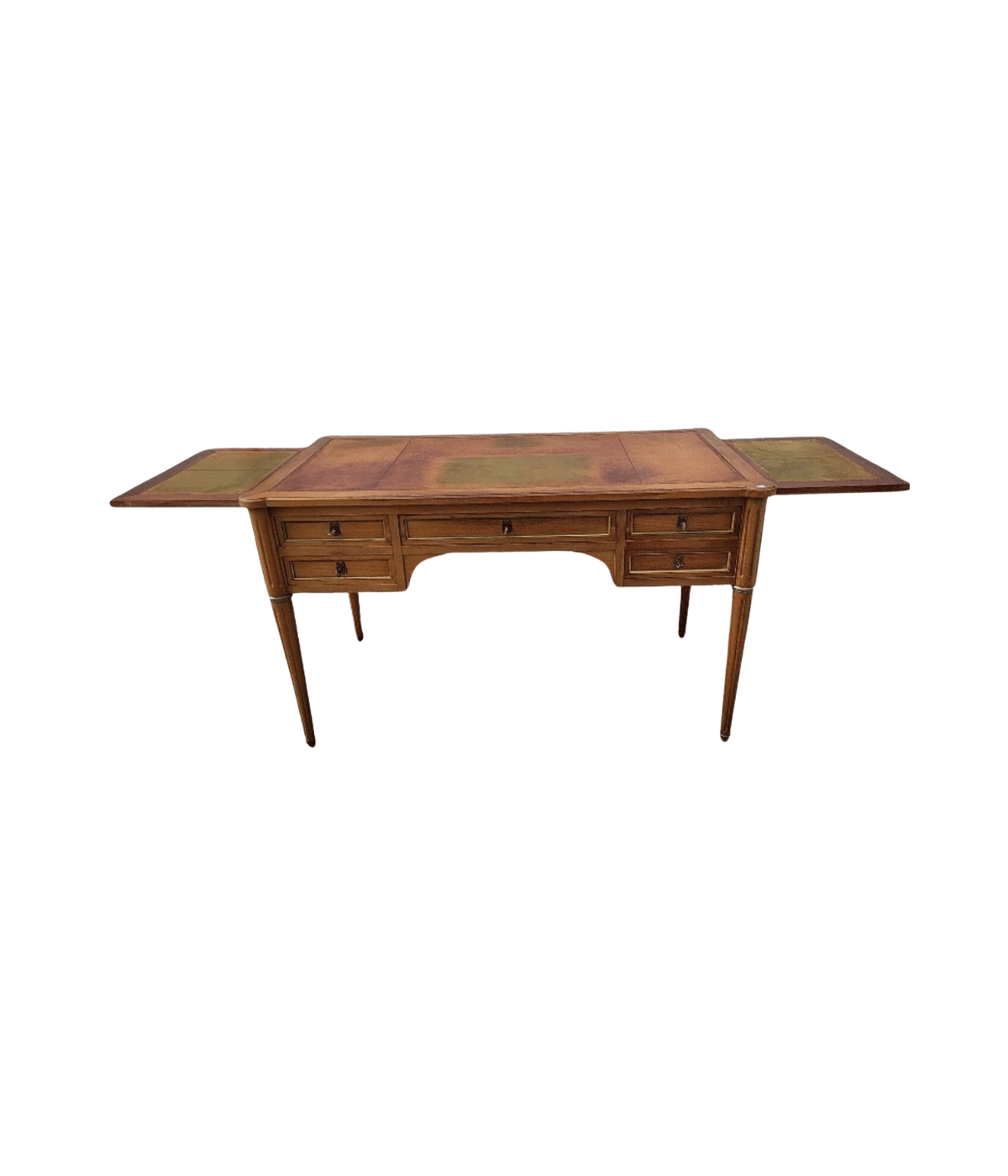 Joli Bureau Style Louis XVI - Merisier Double Face avec 4 Tiroirs - Années 1980 - Ethic Atelier