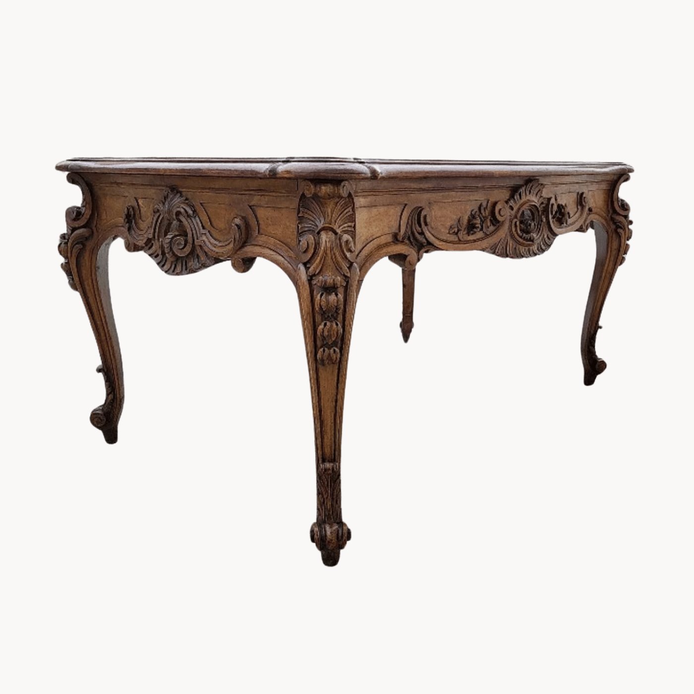 Joli Bureau Table Guéridon de Style Louis XV en Noyer Massif - XIXe siècle - Ethic Atelier