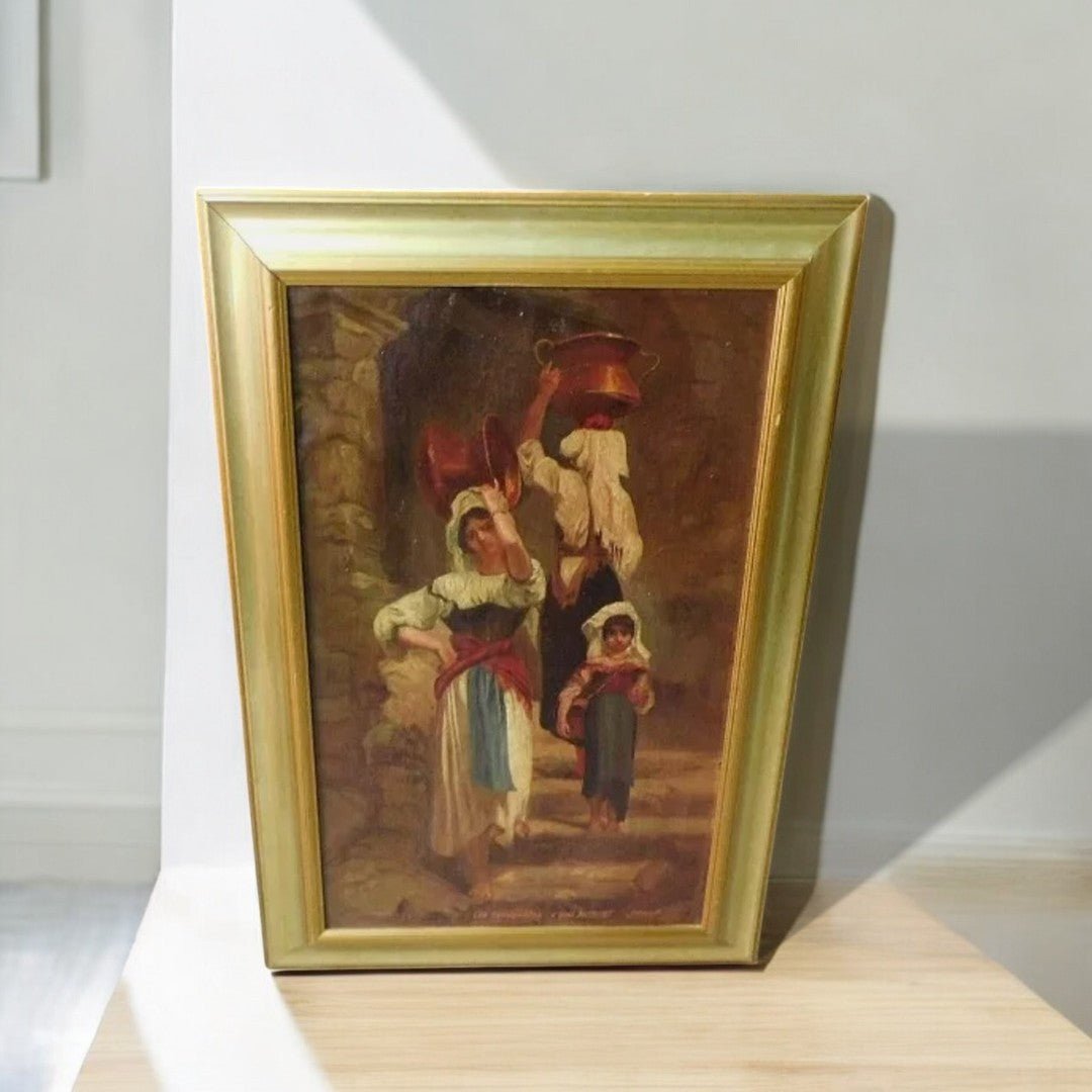 Joli Tableau Huile sur Toile - "Les Cervaroles" d'après Herbert Juvinf - Années 1920 - Ethic Atelier