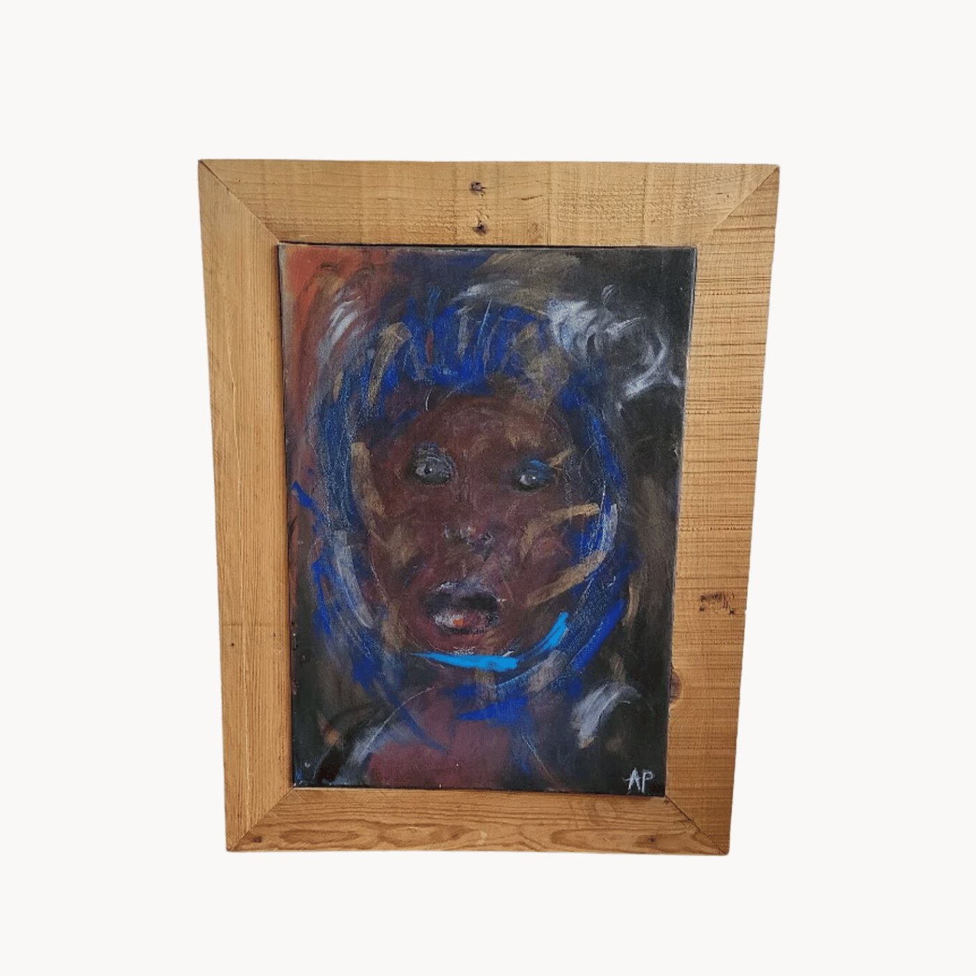 Joli Tableau Peinture - Huile sur Toile - "Toujours noire" - 02/09/2002 - Signé Pontvianne Amaury - Ethic Atelier