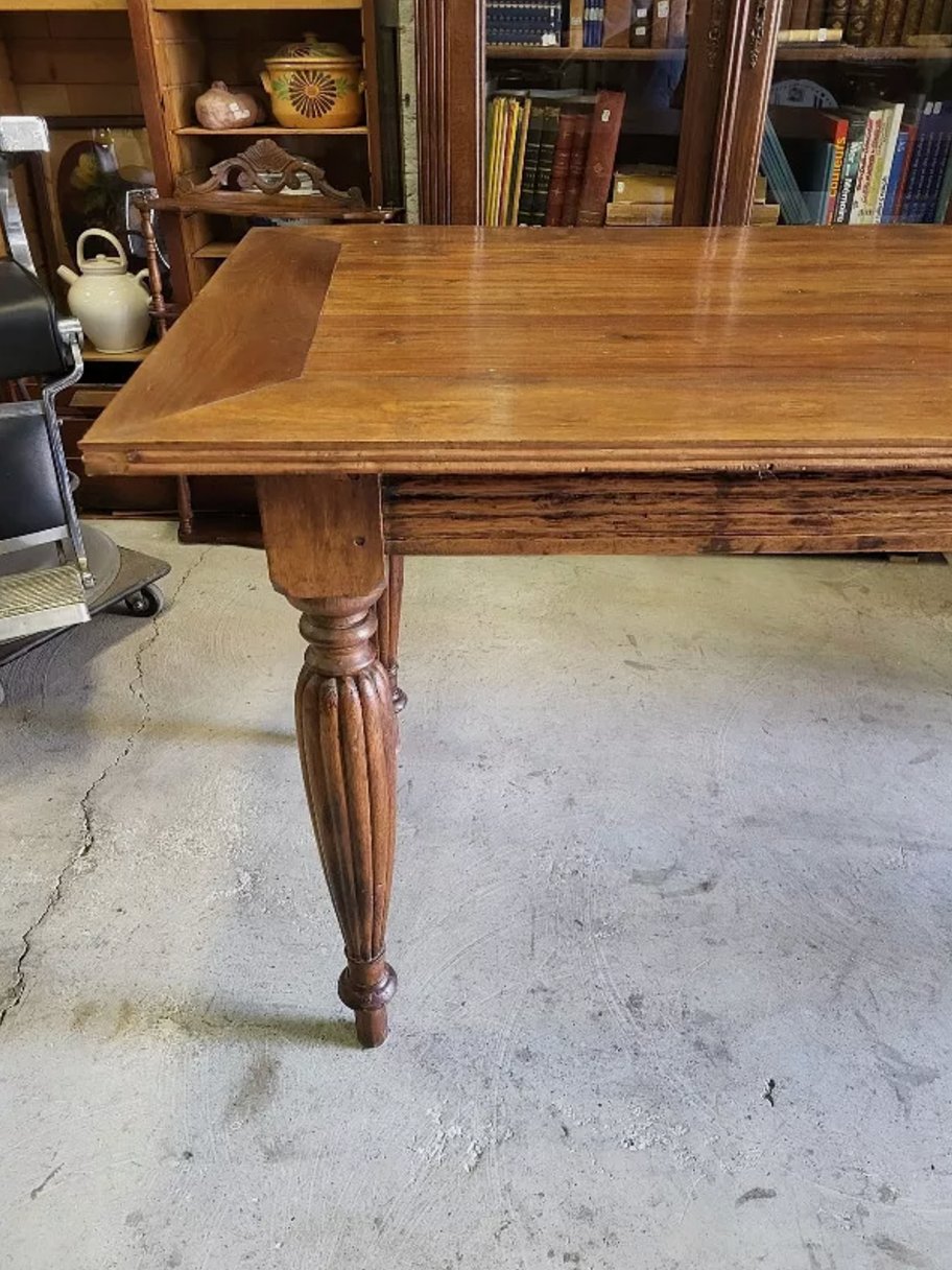 Jolie Grande Table à 4 Pieds - Fabrication Ancienne - Bois Exotique - Ethic Atelier