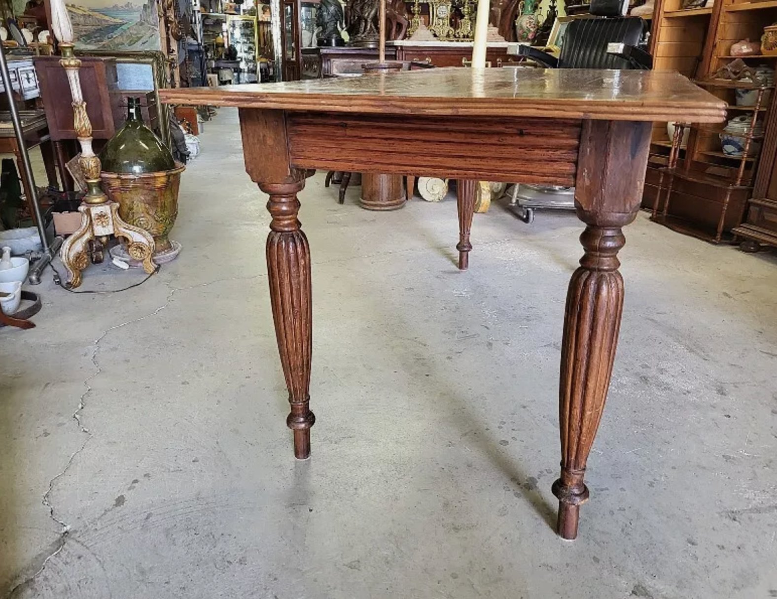 Jolie Grande Table à 4 Pieds - Fabrication Ancienne - Bois Exotique - Ethic Atelier