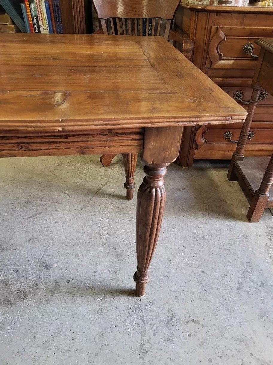 Jolie Grande Table à 4 Pieds - Fabrication Ancienne - Bois Exotique - Ethic Atelier