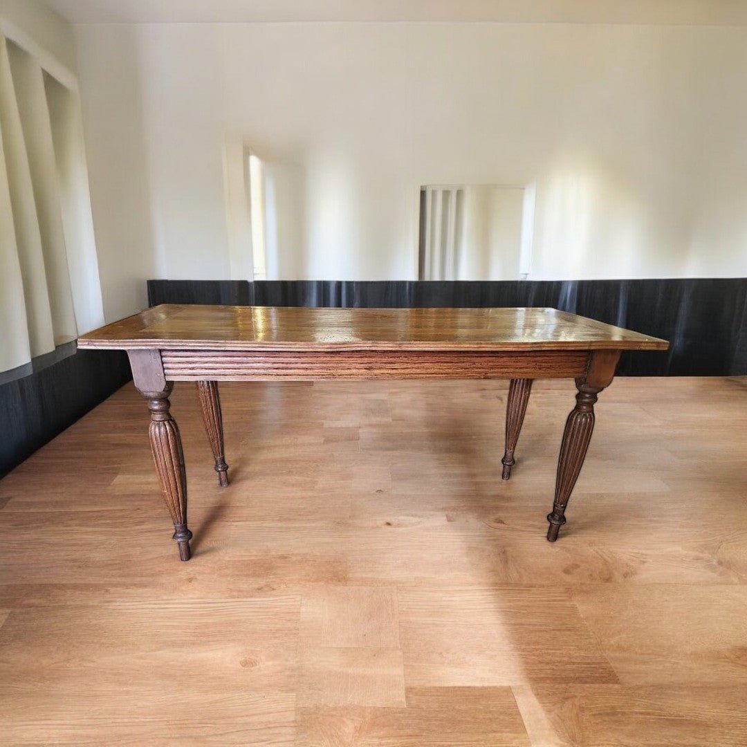 Jolie Grande Table à 4 Pieds - Fabrication Ancienne - Bois Exotique - Ethic Atelier