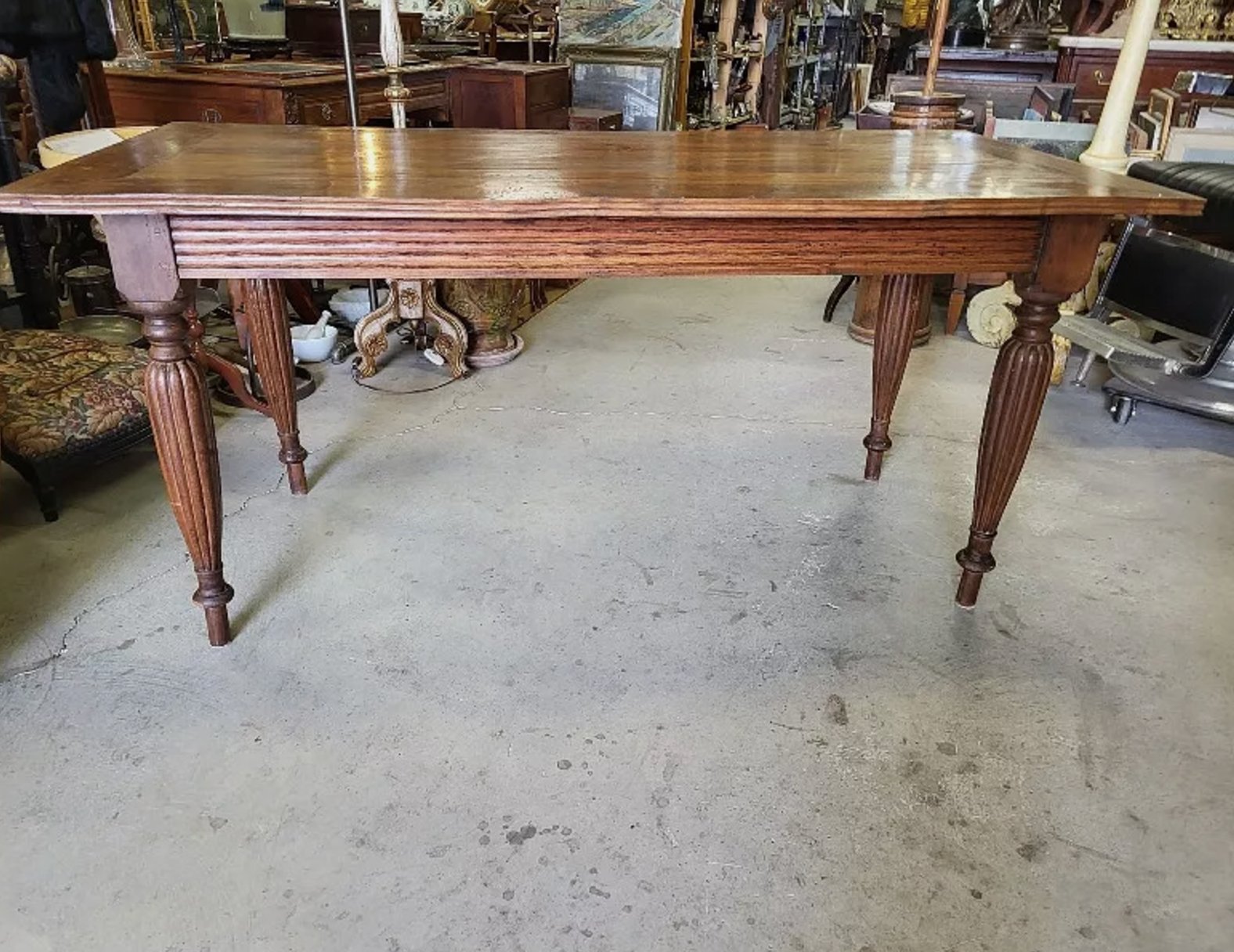 Jolie Grande Table à 4 Pieds - Fabrication Ancienne - Bois Exotique - Ethic Atelier