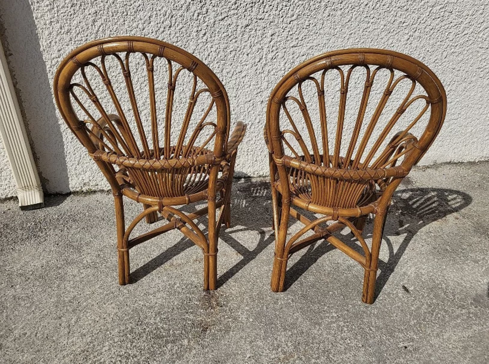 Jolie Paire de Fauteuils en Rotin - Années 1960 - 1970 - Ethic Atelier