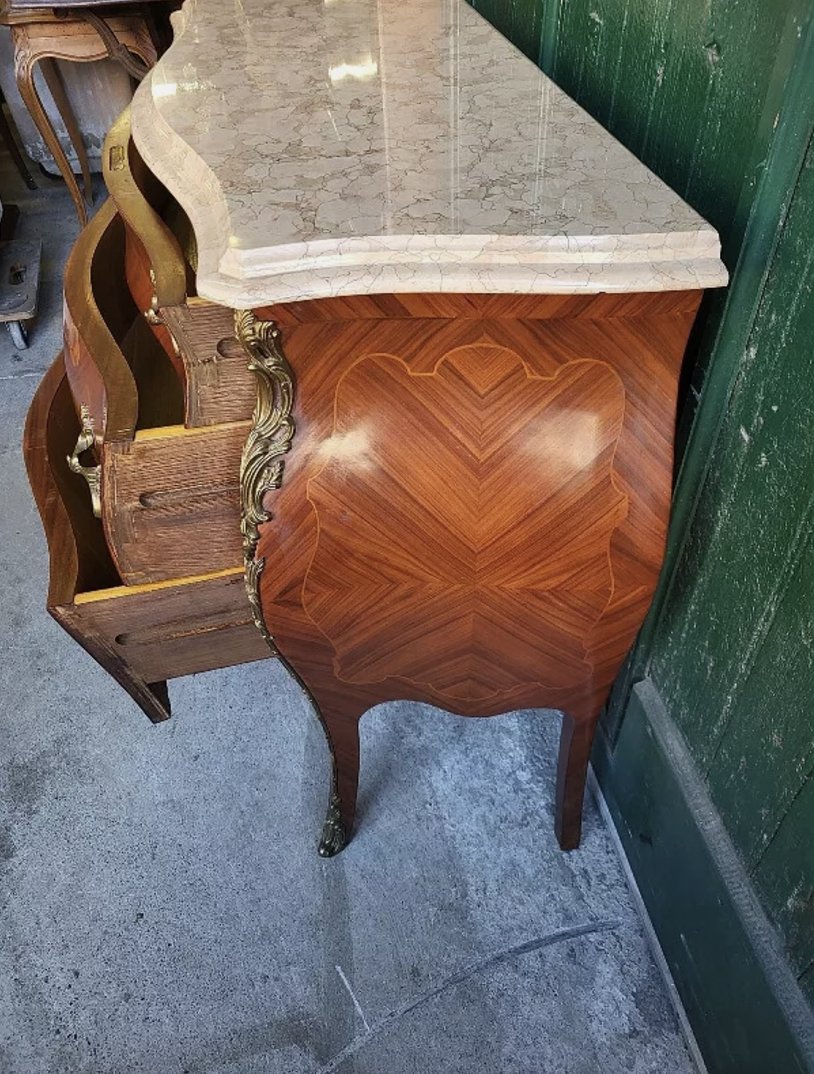 Jolie Petite Commode en Bois de Rose avec 3 Tiroirs - Ethic Atelier