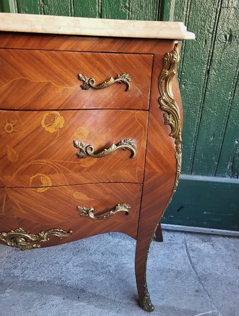 Jolie Petite Commode en Bois de Rose avec 3 Tiroirs - Ethic Atelier