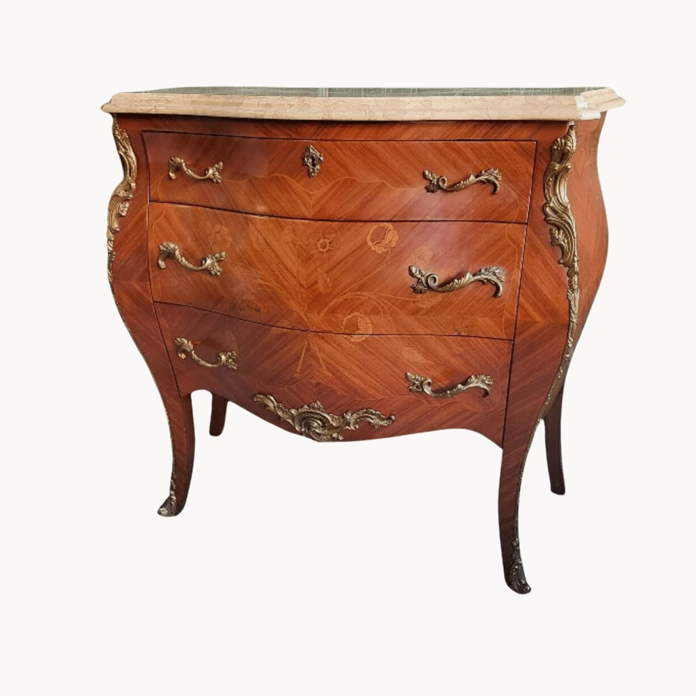 Jolie Petite Commode en Bois de Rose avec 3 Tiroirs - Ethic Atelier