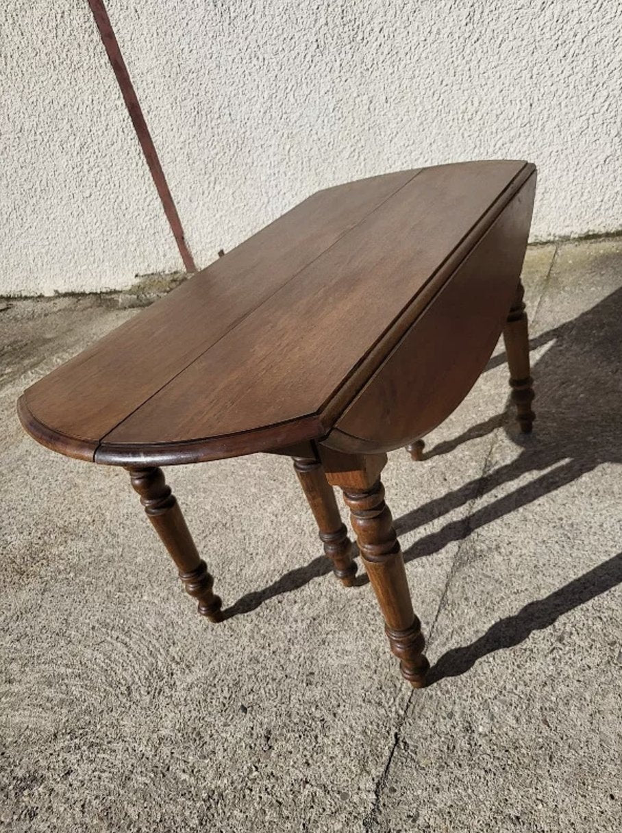 Jolie Table à 6 Pieds Louis Philippe - Années 1980 - Bois Exotique - Ethic Atelier