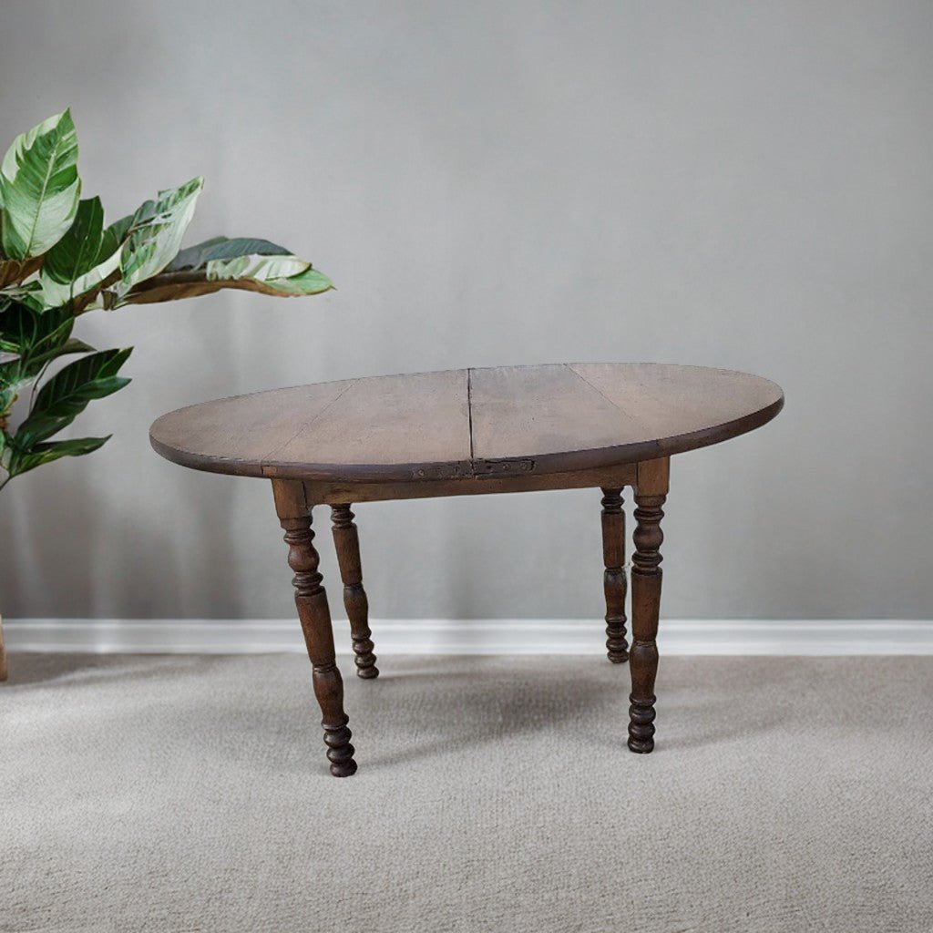 Jolie Table Lune en Noyer Massif Louis Philippe - XIXe siècle - Ethic Atelier