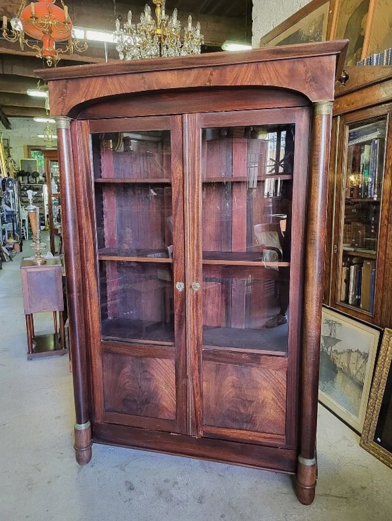 Jolie Vitrine Bibliothèque Empire en Acajou - Ethic Atelier