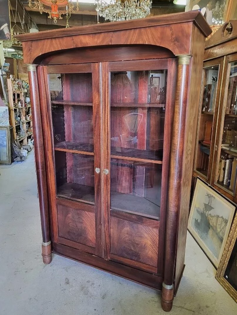 Jolie Vitrine Bibliothèque Empire en Acajou - Ethic Atelier