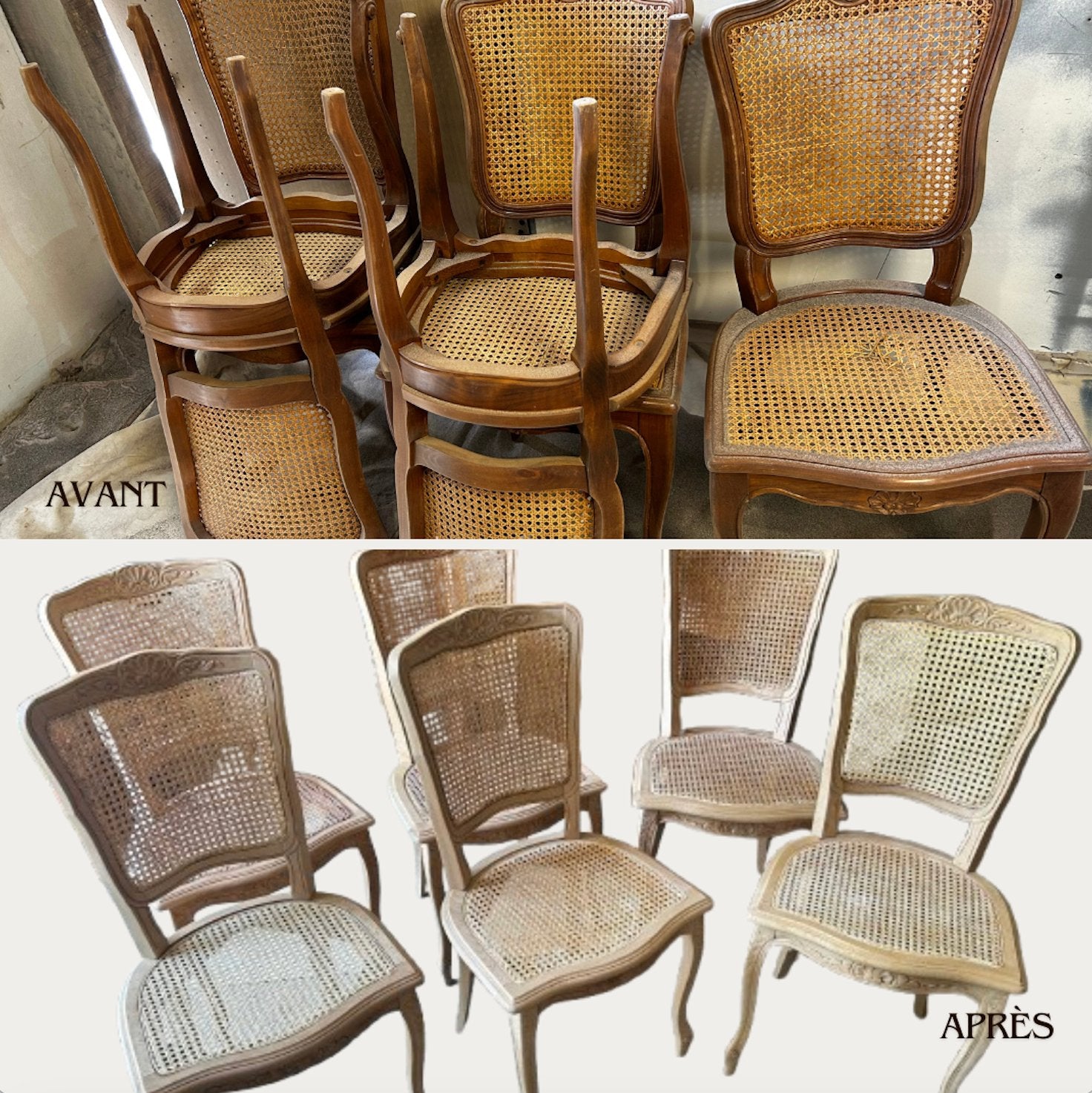 Lot de 6 Chaises Régence en Merisier Restaurées - Ethic Atelier