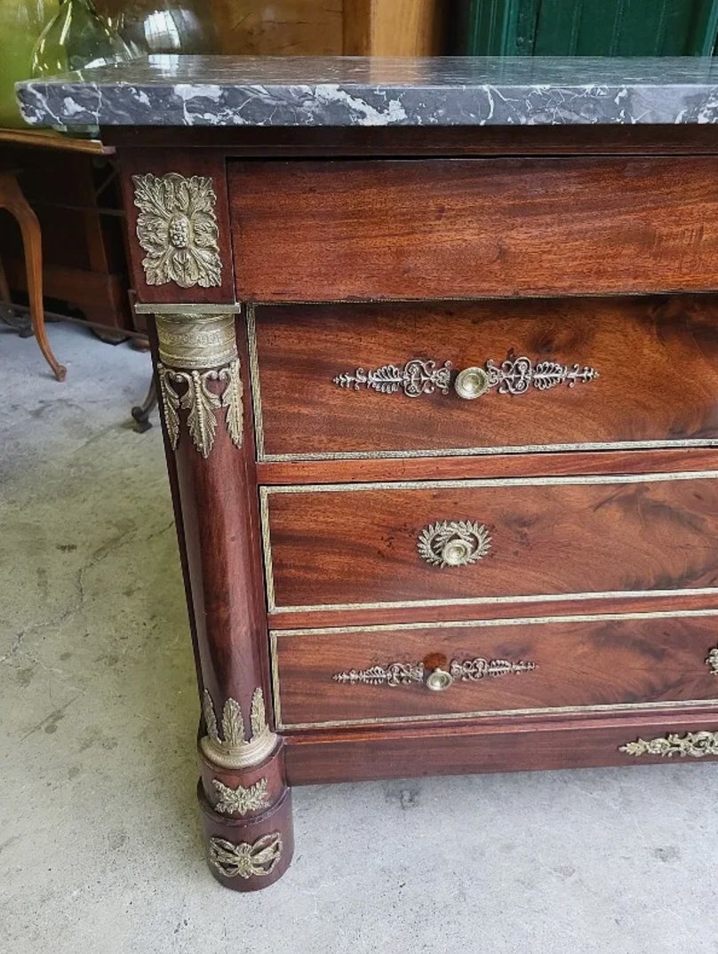 Magnifique Commode Empire en Acajou et Bronze - XIXe Siècle - Ethic Atelier