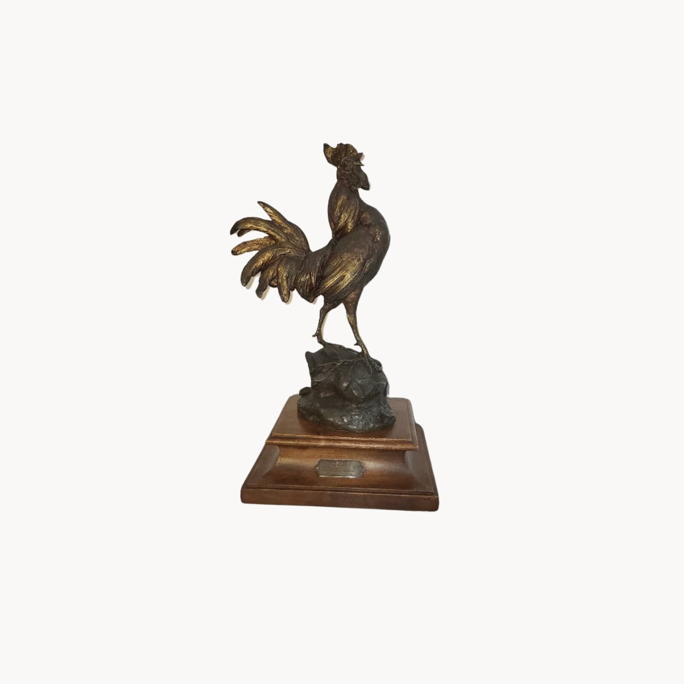 Magnifique Coq en Bronze sur Socle en Bois – Signé Paul Comolera - Ethic Atelier