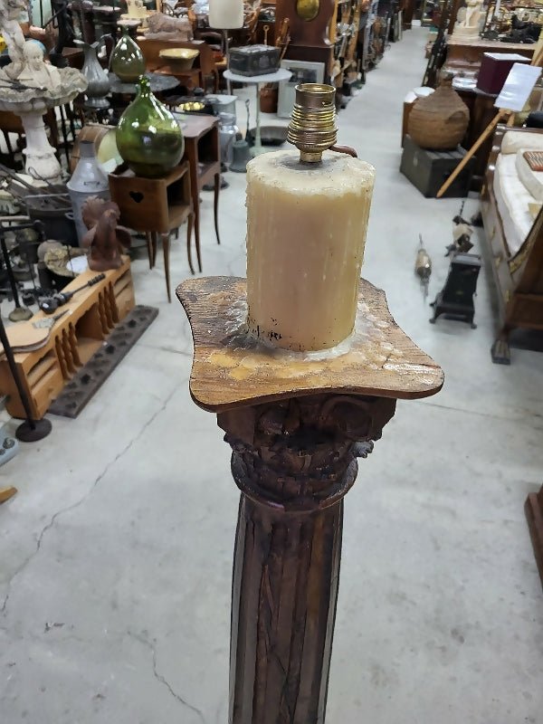 Magnifique et Grand Lampadaire en Colonne en Bois du XVIIIe Siècle - Ethic Atelier