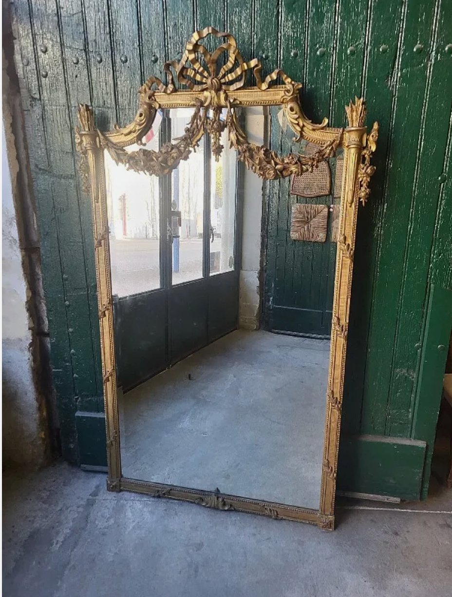 Magnifique et Grand Miroir Doré - Style Louis XVI - XIXème Siècle - Ethic Atelier