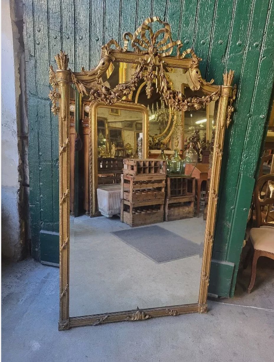 Magnifique et Grand Miroir Doré - Style Louis XVI - XIXème Siècle - Ethic Atelier