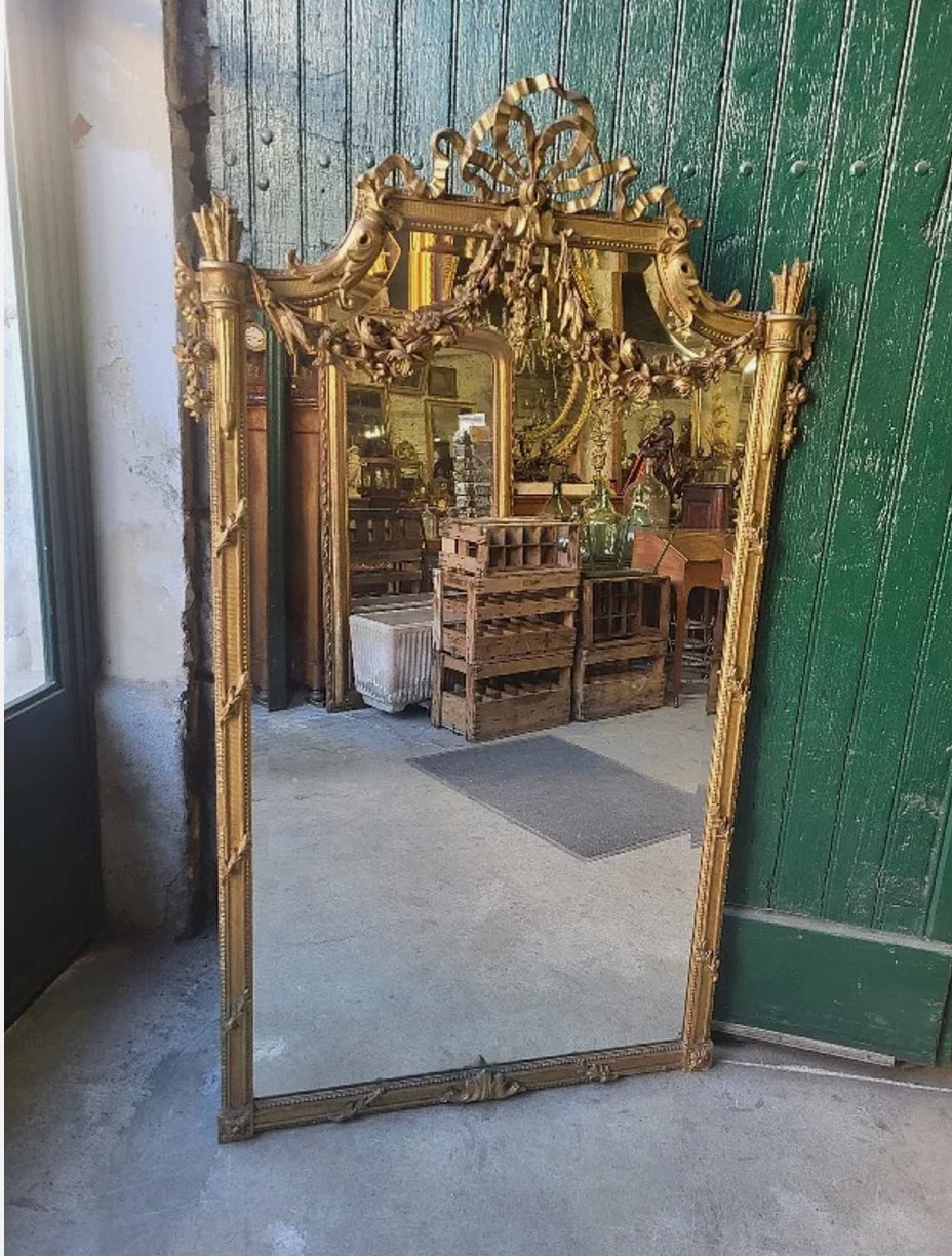 Magnifique et Grand Miroir Doré - Style Louis XVI - XIXème Siècle - Ethic Atelier