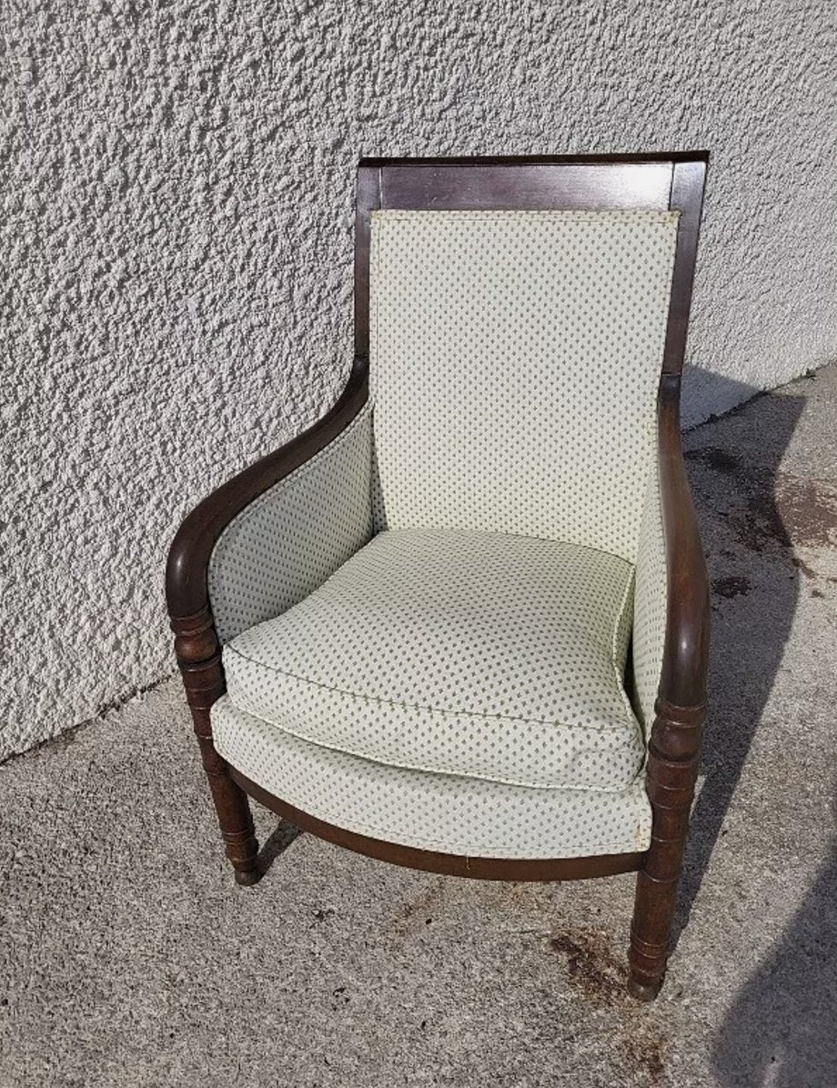 Magnifique Fauteuil Empire en Noyer Foncé - XIXe siècle - Ethic Atelier