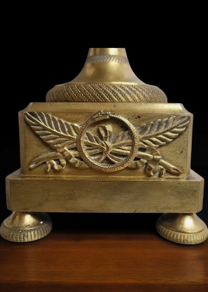 Magnifique Horloge Pendule Empire en Bronze Doré - Ethic Atelier