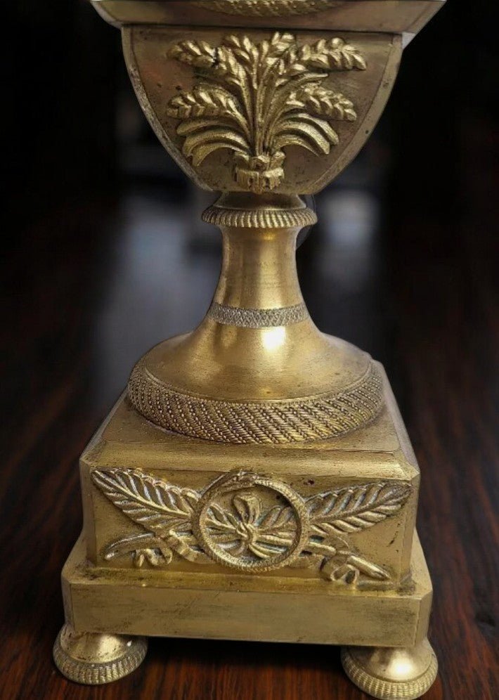 Magnifique Horloge Pendule Empire en Bronze Doré - Ethic Atelier