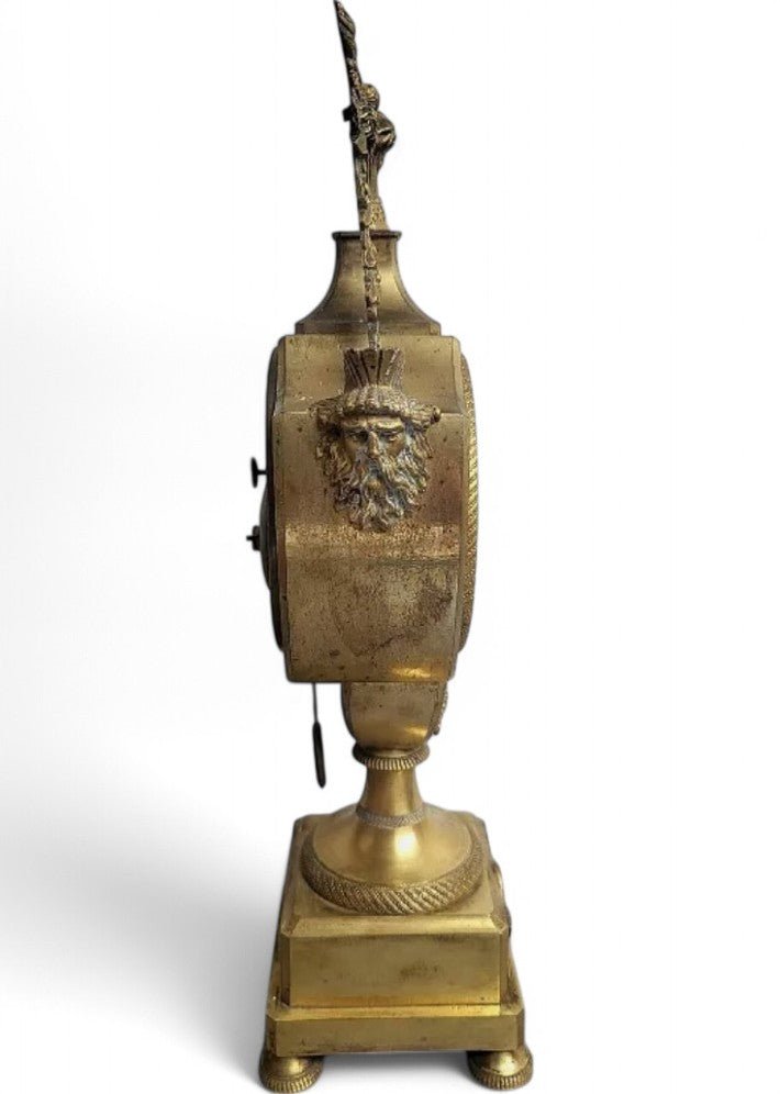 Magnifique Horloge Pendule Empire en Bronze Doré - Ethic Atelier