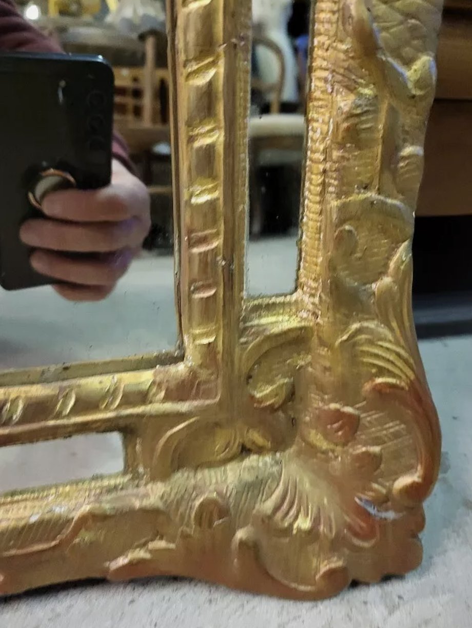 Magnifique Miroir en Bois Doré à Parcloses du XIXe Siècle N35 - Ethic Atelier