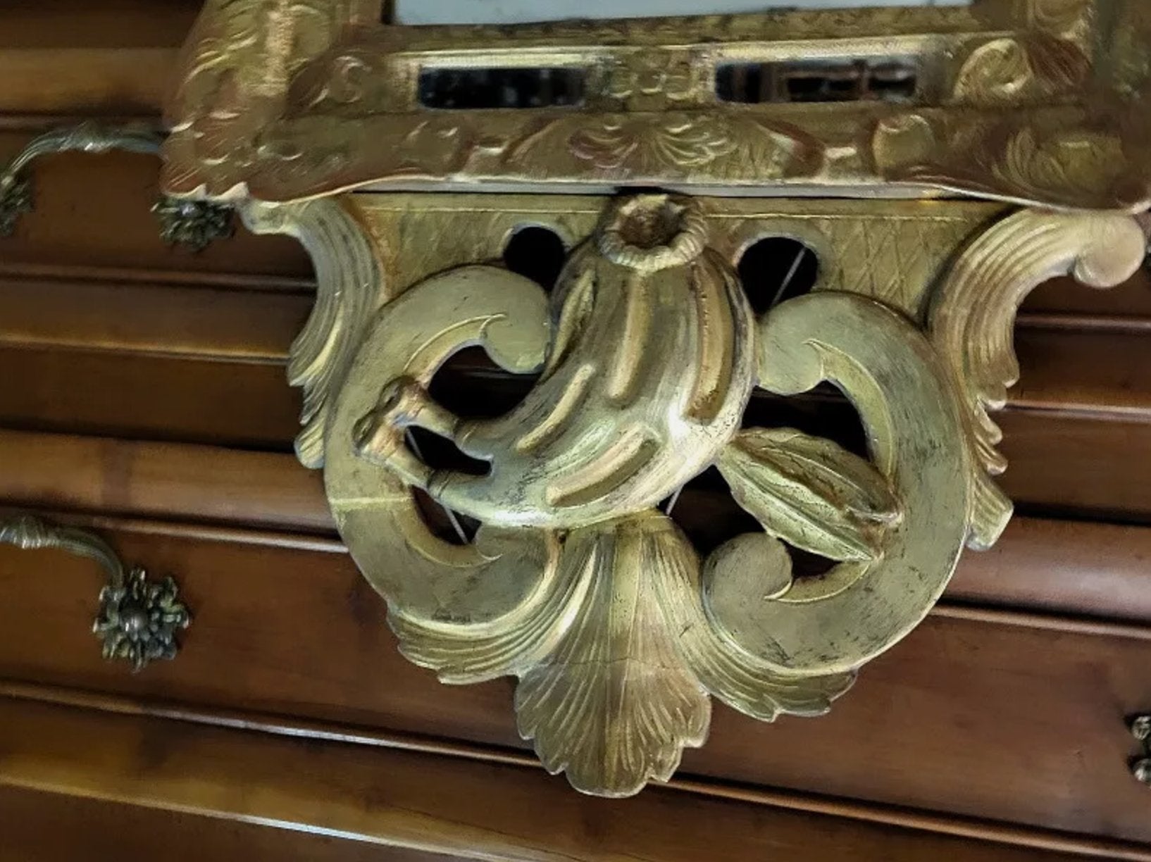 Magnifique Miroir en Bois Doré à Parcloses du XIXe Siècle N35 - Ethic Atelier