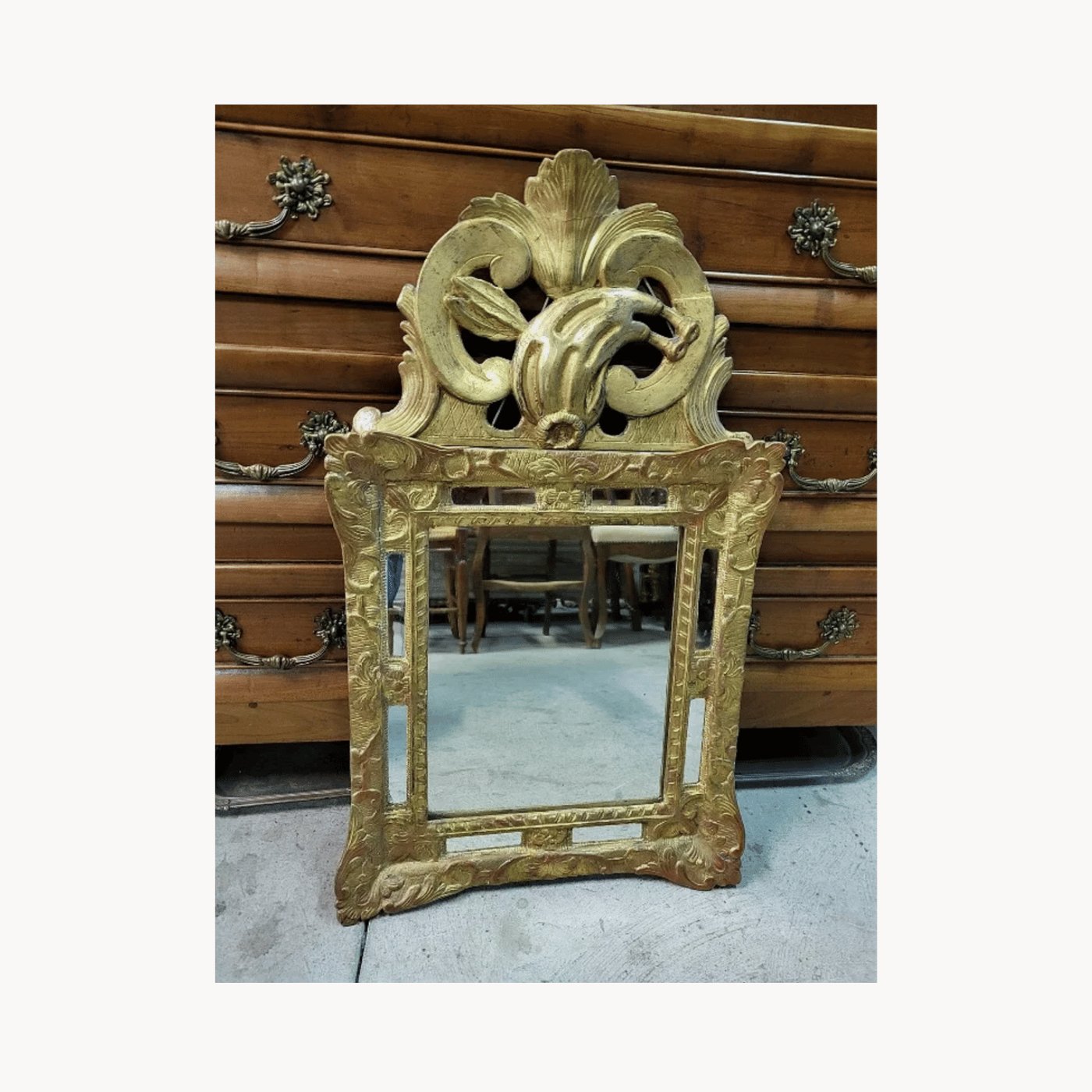 Magnifique Miroir en Bois Doré à Parcloses du XIXe Siècle N35 - Ethic Atelier