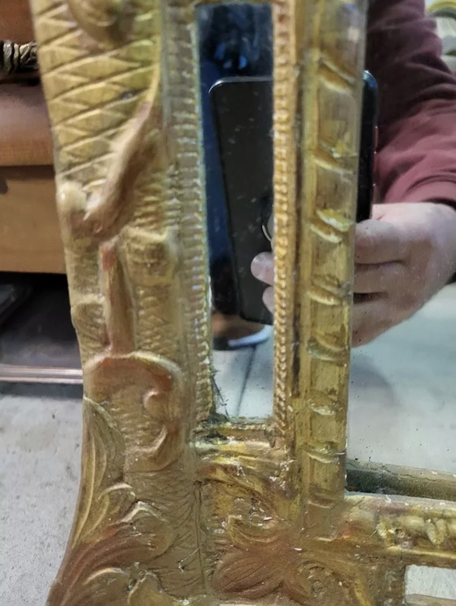 Magnifique Miroir en Bois Doré à Parcloses du XIXe Siècle N35 - Ethic Atelier