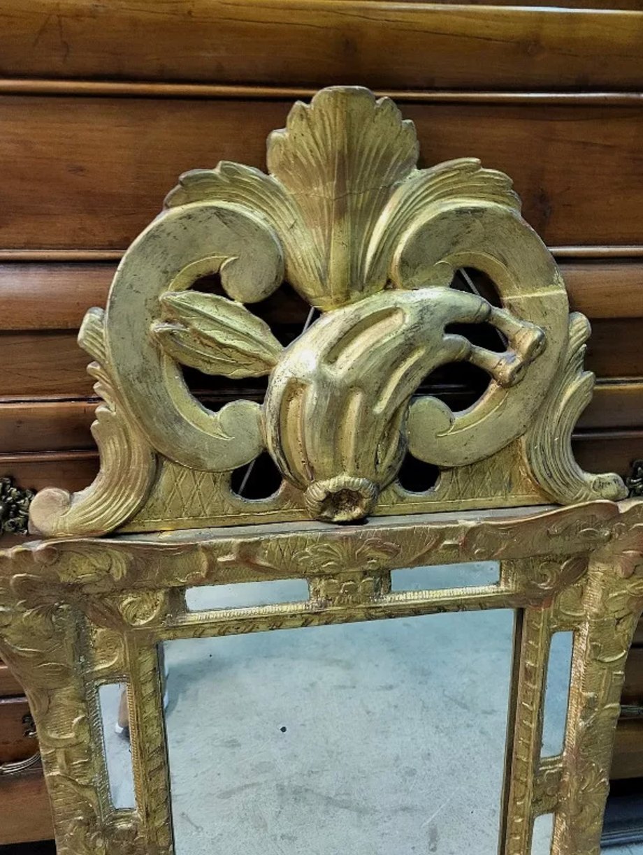 Magnifique Miroir en Bois Doré à Parcloses du XIXe Siècle N35 - Ethic Atelier