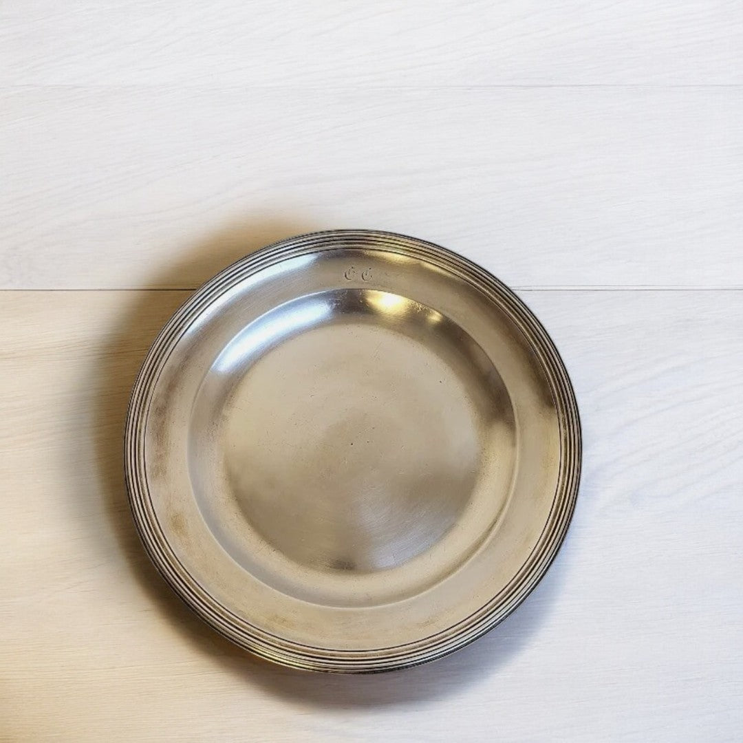 Magnifique Plat Rond en Argent Massif - Poinçon Vieillard et 1er Coq - Ethic Atelier