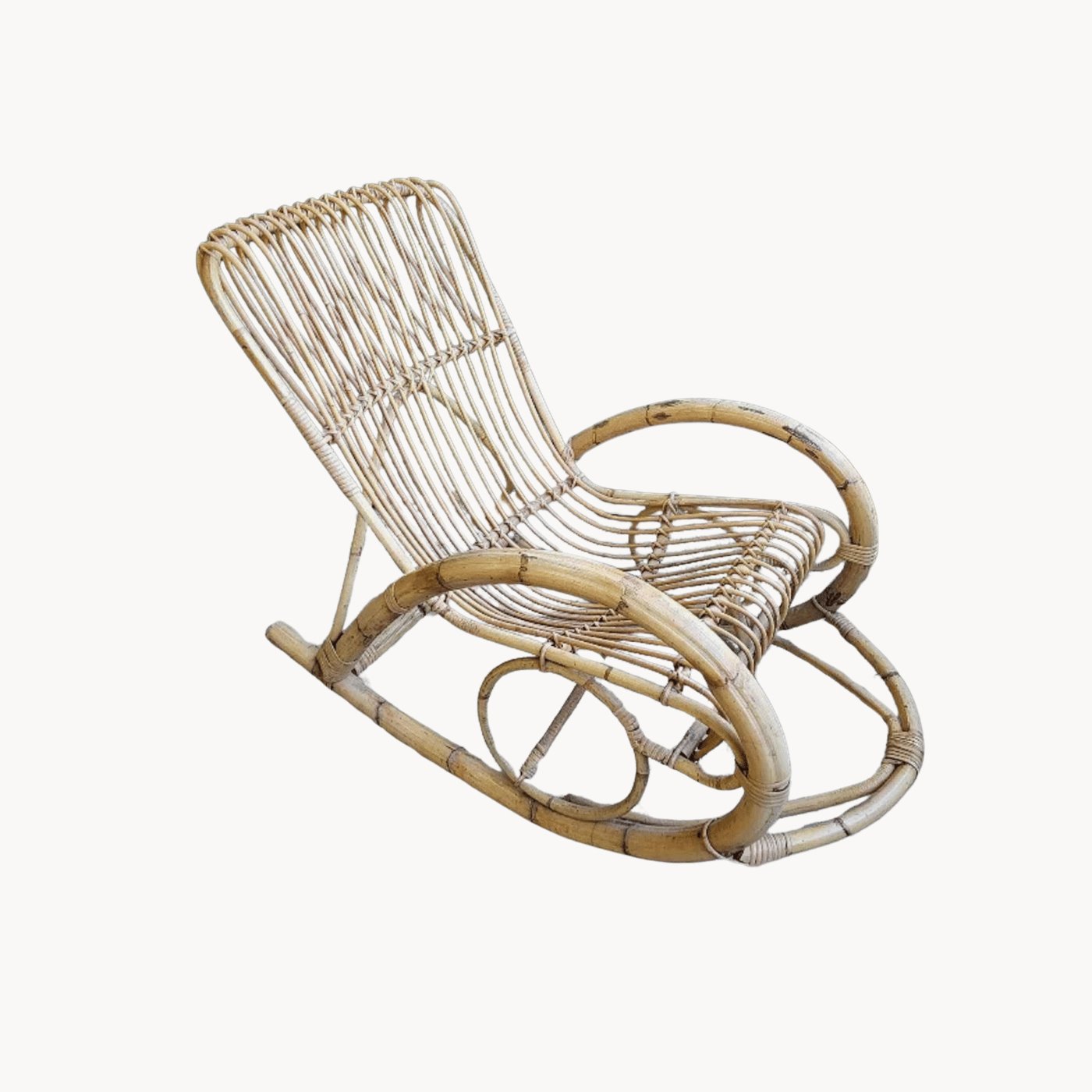 Magnifique Rocking Chair - Chaise à Bascule en Rotin Bambou - Ethic Atelier