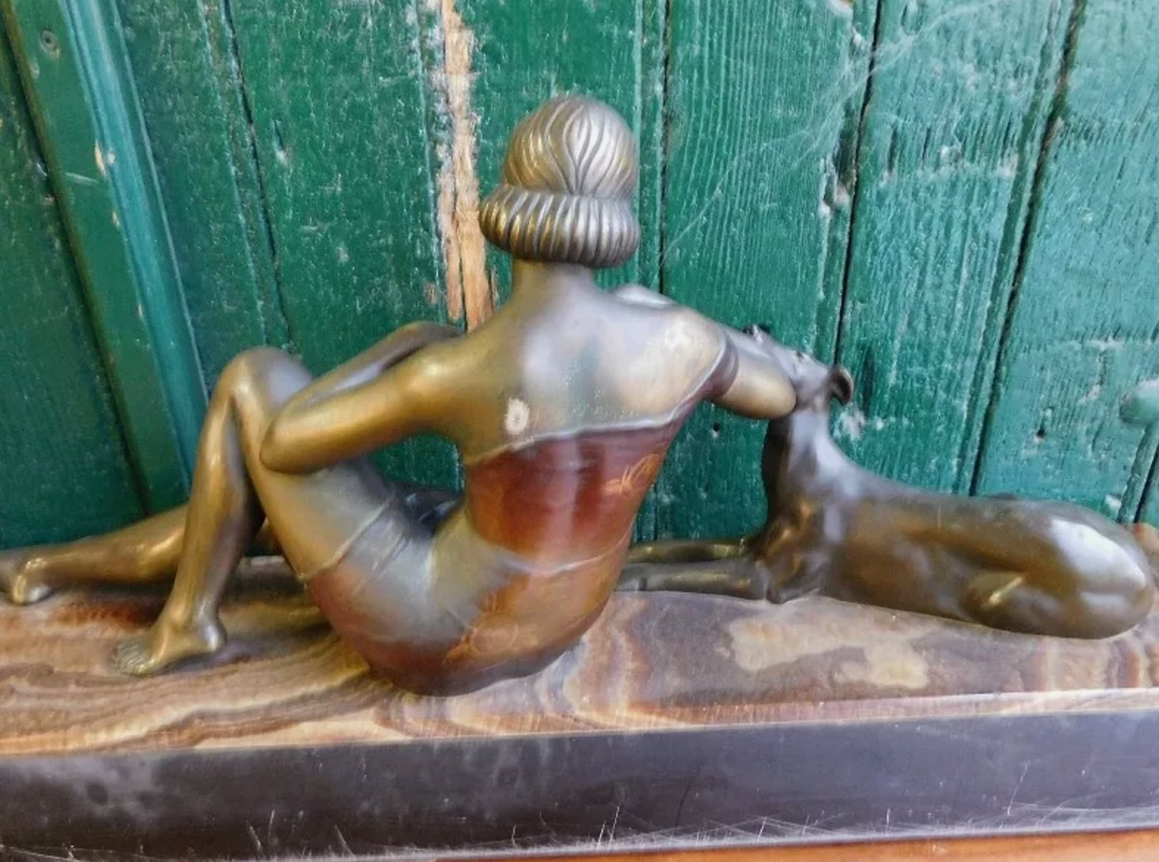 Magnifique Statue en Bronze – Art Déco sur Socle en Marbre - Ethic Atelier