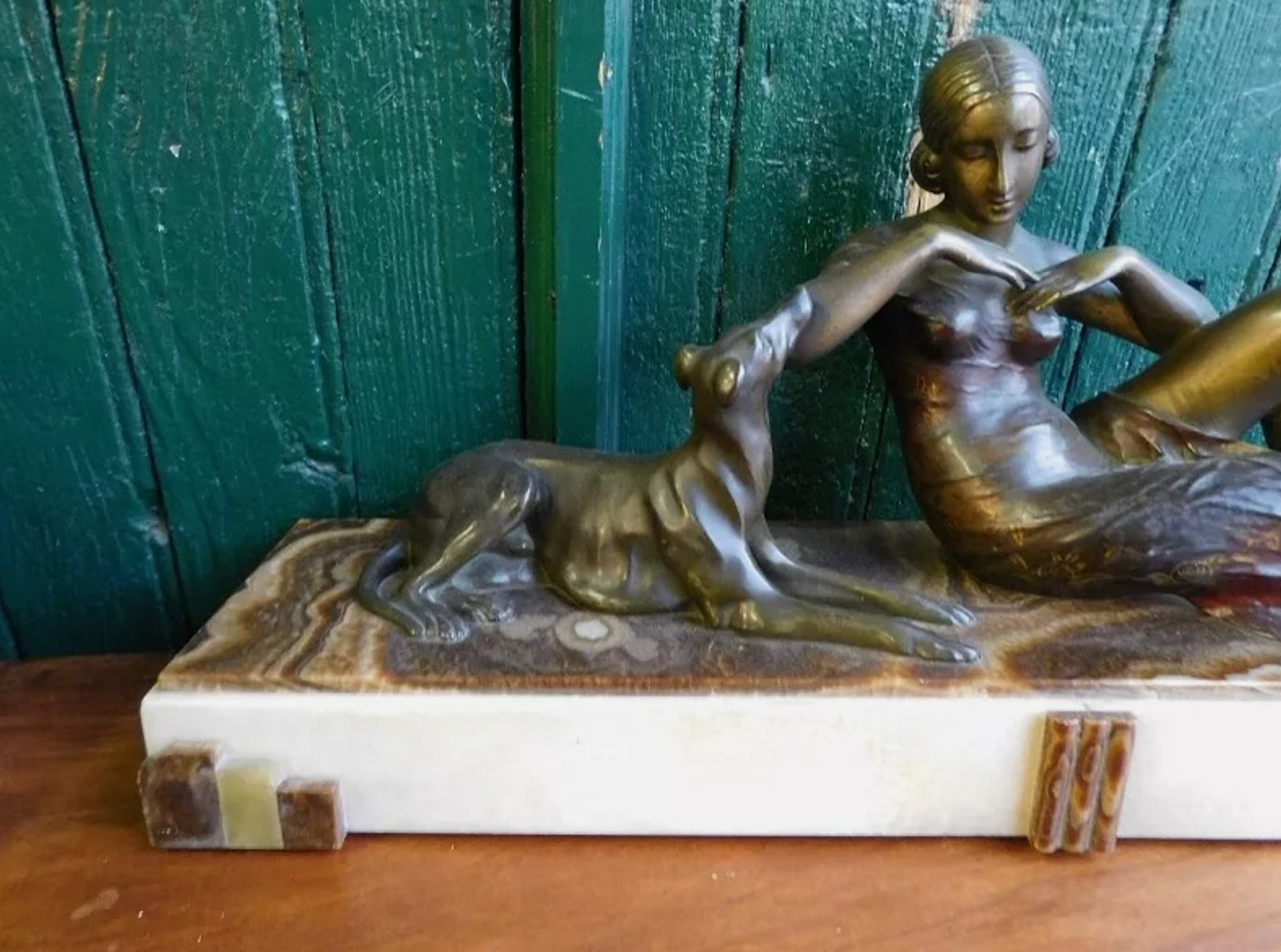 Magnifique Statue en Bronze – Art Déco sur Socle en Marbre - Ethic Atelier