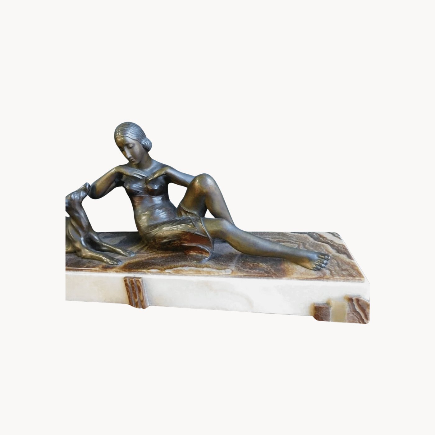 Magnifique Statue en Bronze – Art Déco sur Socle en Marbre - Ethic Atelier