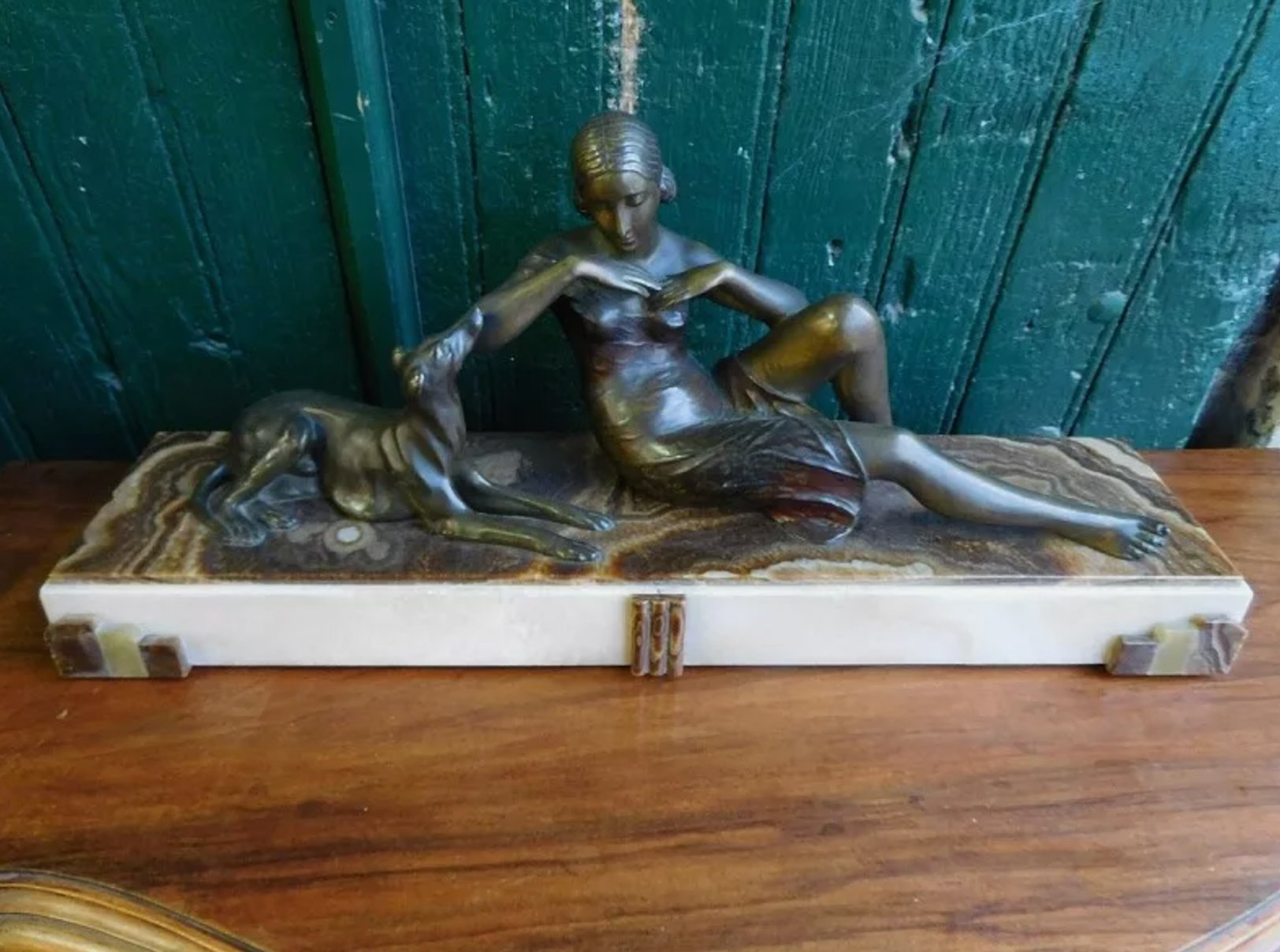 Magnifique Statue en Bronze – Art Déco sur Socle en Marbre - Ethic Atelier