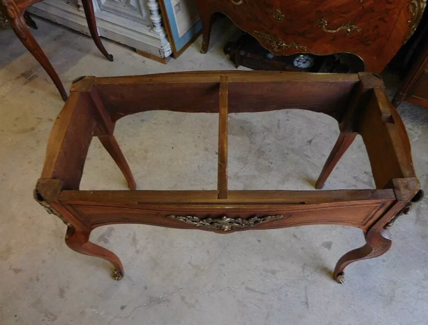 Magnifique Table de Milieu Guéridon Console avec Plateau Marbre - XIXe Siècle - Ethic Atelier