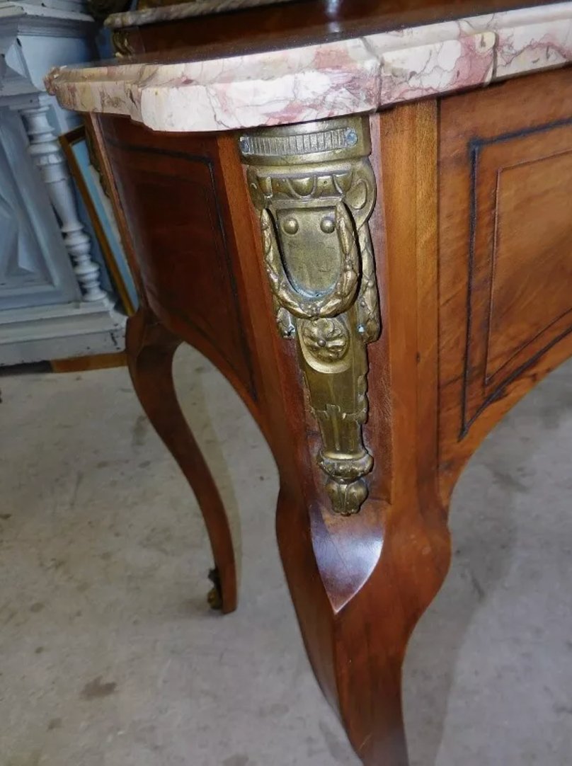 Magnifique Table de Milieu Guéridon Console avec Plateau Marbre - XIXe Siècle - Ethic Atelier