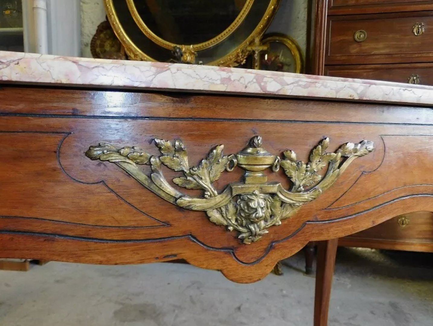 Magnifique Table de Milieu Guéridon Console avec Plateau Marbre - XIXe Siècle - Ethic Atelier