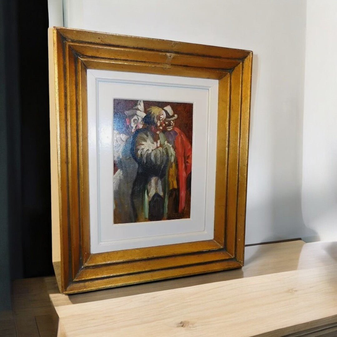 Magnifique Tableau Peinture - "3 Clowns" signé Georges Tournon - 1930 - Ethic Atelier