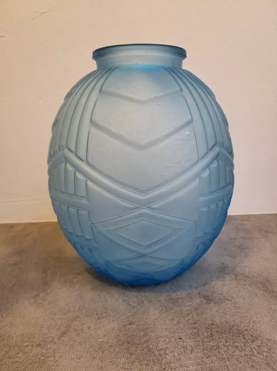 Magnifique Vase Art Déco Bleu - Élégance et Modernité - Ethic Atelier