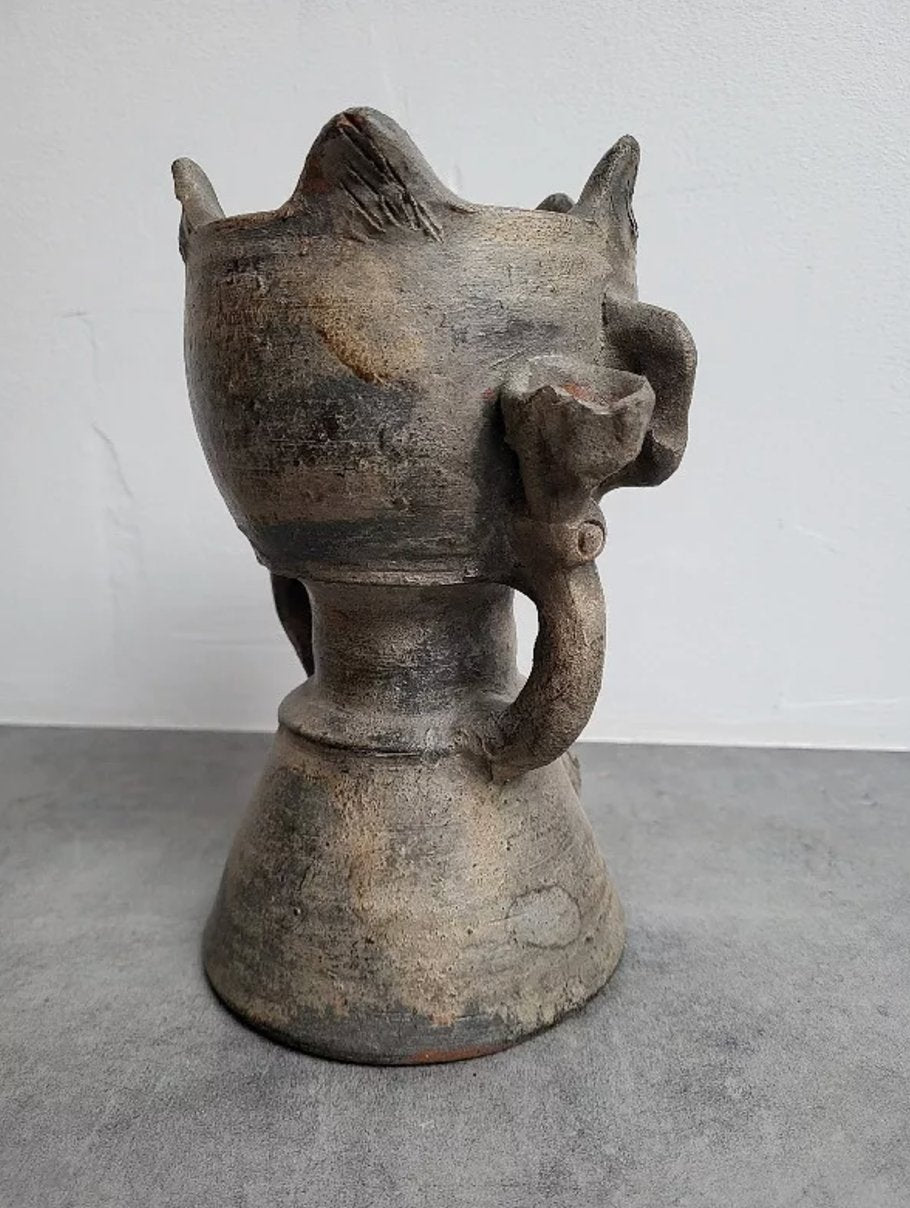 Magnifique Vase Sculpture en Terre Cuite – Années 1950 - Ethic Atelier