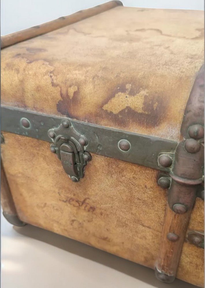 Malle de Voyage en Pécari (porc sauvage), Bois et Cuivre – Vers 1880 - Ethic Atelier