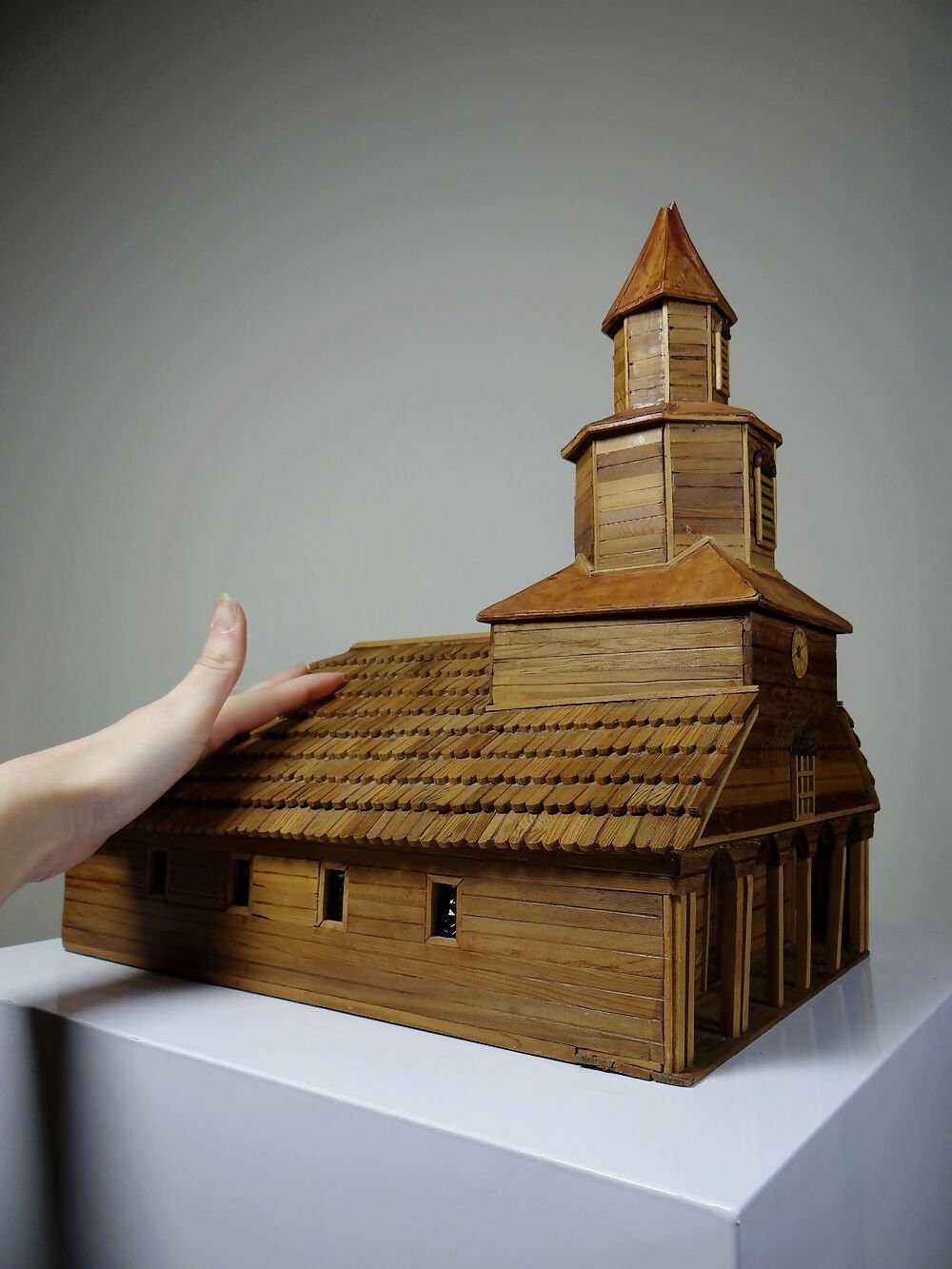 Maquette bois vintage : église chilienne - Ethic Atelier